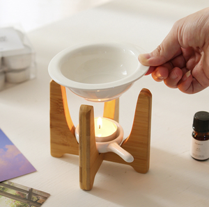 도매 세라믹 대나무 베이스 아로마 테라피 향 버너-가정 및 사무실 장식용 수제 에센셜 오일 디퓨저 - Product Image 5