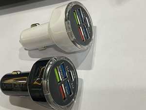 Chargeur de voiture <span class=keywords><strong>USB</strong></span> C <span class=keywords><strong>5</strong></span> en 1 à <span class=keywords><strong>5</strong></span> ports avec affichage numérique LED, adaptateur de charge rapide PD QC3.0, protection anti-feu pour écouteurs, garantie 12 mois - Product Image 6