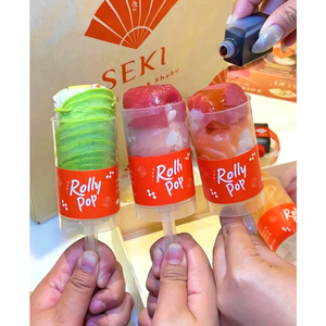 Envase cilíndrico de plástico PP ecológico y moderno con logotipo personalizado para rollos de sushi, con tapa - Product Image 5