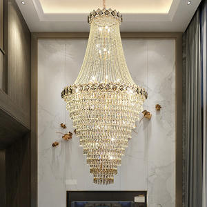 Estilo de lujo Hotel Lobby Villa Boda personalizado loft apartamento largo candelabro de cristal para Villa - Product Image 5