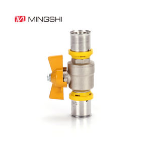 MIINGSHI presse raccords en laiton presse vanne à boisseau sphérique U <span class=keywords><strong>TH</strong></span> <span class=keywords><strong>profil</strong></span> pour <span class=keywords><strong>multicouche</strong></span> Pex Al Pex tuyau - Product Image 1
