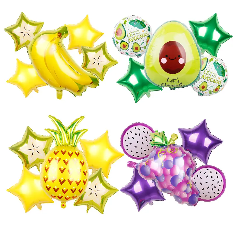 1 Set Tropische Fruit Folie Ballonnen Banaan Ballonnen Baby Shower Verjaardag Decoraties Opblaasbare Helium Speelgoed Voor Kinderen