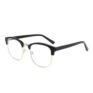 2024ファッションデザインアセテート眼鏡フレームメタルレッグ眼鏡メガネ卸売光学眼鏡フレームユニセックス用