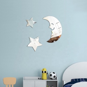 Vendita calda forma di stelle a forma di foglia autoadesivo da parete adesivo decorativo acrilico in plastica decorazione per la casa adesivo per specchio - Product Image 4