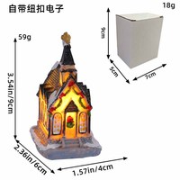 Dekorasi Natal Liburan 2026 Rumah Resin Warna-warni Lampu LED Ornamen Meja Modis