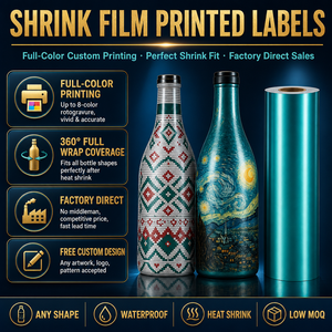 Etichette Termoretraibili Personalizzate per Bottiglie di Birra e Bevande, Film Stampato a Colori in PET/PVC, Ordini Personalizzati Accettati - Product Image 4