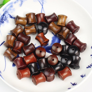 Cuentas sueltas de bambú y madera de 10x12mm, de sándalo, ébano y palisandro, para la fabricación de pulseras, cuentas de oración budistas DIY, accesorios. - Product Image 2
