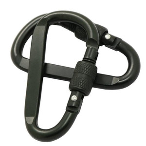 HXY Custom Heavy Duty Aluminum D-Shaped Carabiner 7cm Hammock Locking Ring <strong>Safety</strong> Screw Gate Metal Key <strong>Chains</strong> Offset Printing - Product Image 5