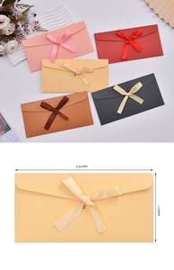 <span class=keywords><strong>Enveloppe</strong></span> de carte de voeux avec nœud d'impression personnalisée créative ruban de papier perlé pour carte d'invitation d'affaires et emballage - Product Image 3