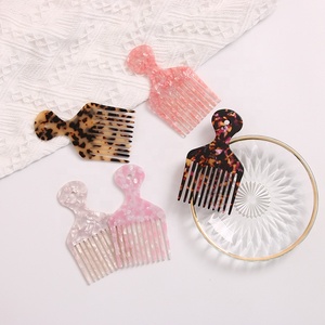 PDANY – peigne <span class=keywords><strong>afro</strong></span> en acétate avec logo, boîte de vente en gros - Product Image 1