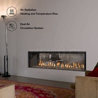 Cheminée au gaz MEISU.CH personnalisable pour intérieur/extérieur avec prise d'air transparente, insert pour foyer au gaz naturel