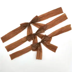 Kotak Hadiah Coklat Sehari-hari Mewah Kertas Pembungkus Dekorasi Rafia Pita Busur