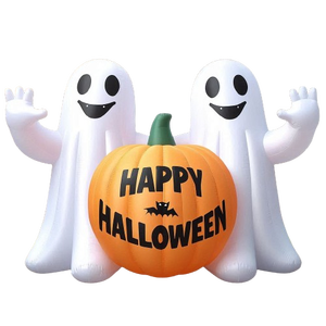 Fantasmas de calabaza inflables de Halloween personalizados con luces LED de grito decoración de patio tipo arco y globo - Product Image 4