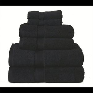 Ensemble de 6 serviettes de bain grande taille : 2 serviettes de bain, 2 serviettes à main, 2 débarbouillettes, 600 GSM, coton éponge premium, très absorbantes (NOIR) - Product Image 3