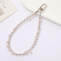 Chaîne de téléphone avec pendentif en perles de pierre naturelle |   Porte-clés multifonction anti-chute pour iPhone/Android |   Breloques de téléphone portable en gros, multi-modèles
