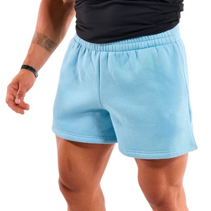 Wholesale Custom Breathable Eco-Friendly Athletic Fleece Jogger Shorts Men Solid Pattern Casual Style <b>Elastic</b> Waist Polyester - Product Image 3