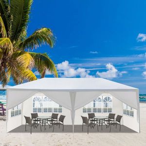 White 10x20 Summer Outdoor Wedding Party <b>Tent</b> 6 Removable Sidewalls Oxford Fabric 2000-3000mm <b>Waterproof</b> Aluminum Frame - Product Image 5