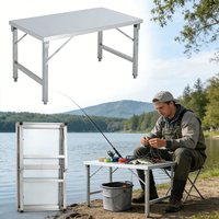 Nouveau produit - Fournisseur d'or - Table de camping pliable en acier inoxydable de qualité alimentaire 60 x 60 - Table pliante en acier inoxydable pour l'extérieur