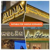 Letrero Kelly Personalizado para Exteriores, Letrero Comercial con Letras 3D, Letrero Retroiluminado de Acero Inoxidable, Letras Metálicas, Letras de Canal LED