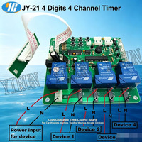 Module de relais temporisé multifonction 4 canaux JY 21 à commande par monnayeur, carte PCB 12V, fabriqué à Guangdong, Chine