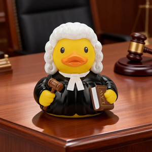 تمثال بطة فينيل مخصص على شكل قاضي - هدية ترويجية تذكارية بموضوع السلطة القانونية - Product Image 3