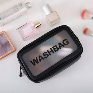Maxfree <b>Travel</b> Portable Clear PVC Makeup Pouch Cosmetic Bag Transparent PU Matte Wash <b>Toiletry</b> Bag 3PCS Set - Product Image 6