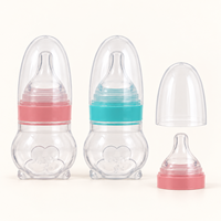 Bouteille de médicaments pour enfants personnalisée avec couvercle transparent sans BPA, flacon compte-gouttes en silicone de 70 ml, biberon à presser pour bébé avec poignée variable