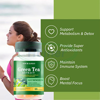 Gummies au matcha Ausreson OEM sans sucre, compléments minceur au matcha, énergie naturelle, brûleur de graisse, gummies au thé vert matcha