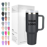 Vaso Térmico de 40 oz con Asa, Precio de Fábrica al por Mayor, Acero Inoxidable 304, Doble Pared, Aislamiento al Vacío, Taza de Café para Viaje en Auto