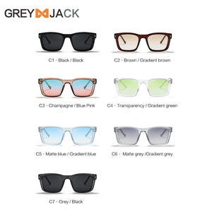 Lunettes de soleil carrées pour homme Grey Jack, verres polarisés UV400 TAC, monture PC, style streetwear tendance, pour la protection solaire, les voyages et la conduite - Product Image 4
