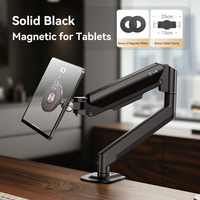 Support de tablette flottant réglable avec bras de moniteur magnétique à ressort à gaz, support de bureau pivotant à 360° pour écran portable de 14 pouces