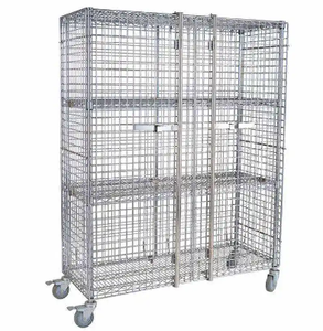 Étagère en fil galvanisé à 4 niveaux, robuste - Étagère de rangement industrielle réglable pour les usines et entrepôts sans risque ESD - Product Image 1