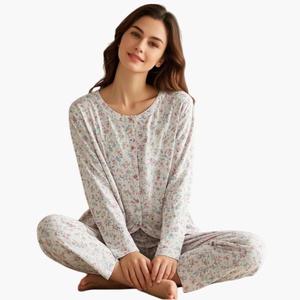 Ropa de Dormir Personalizada para Mujer, Pijamas de Algodón de Longitud Completa, Conjuntos de Pijamas de Invierno para Mujer, Ropa de Estar de Bambú, Conjuntos para Mujer - Product Image 2