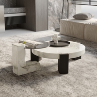 Ensemble de table basse et table d'appoint en marbre et style moderne Voxhome pour le salon