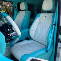 Housse de siège en cuir à motif TT 5 pièces pour Mercedes Benz Série C/A/S/CLA/CLS GLC/GLE/GLS Maybach/AMG toutes saisons