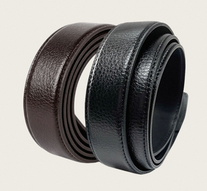 Sangle de ceinture en cuir de vachette véritable d'origine coréenne 33 mm x 130 cm pour boucle à cliquet sans boucle, logo OEM personnalisé - Product Image 1