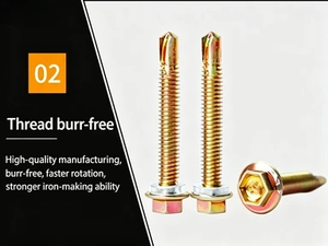 Tornillos Autoperforantes de Cabeza Hexagonal de Acero Inoxidable, Rosca Gruesa, Clase 4.8 6.8, Certificación ISO, para Chapa Metálica Electromecánica - Product Image 4