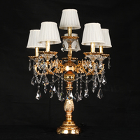 Lámpara de Mesa de Cristal Moderna Vintage con Fuente de Luz LED para Sala de Estar, Hotel, Suite, Dormitorio, Oficina, Lámpara Clásica