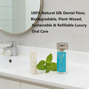 Fil dentaire 100% pure soie biodégradable à la cire de candelilla et à l'huile de menthe, 30m 50m, logo personnalisé, livraison rapide, vente chaude 2026 - Product Image 2