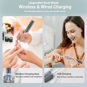 Ponceuse à ongles électrique rechargeable 18000 tr/min, polisseuse rapide pour le retrait du vernis gel, lime de manucure sans fil, produits pour les ongles - Product Image 2