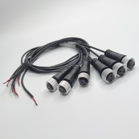 OEM ODM personalizado M12 conector 2 pines a código hembra aviación impermeable MONTAJE DE Cable extensión arnés de cables para cámara DVR