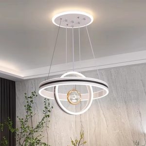 Le lustre lumineux tricolore de luxe 2025 avec un design de pomme en cristal rond convient à la salle à manger et au salon - Product Image 1