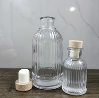 Flacon diffuseur en verre transparent 5cl, vide, rechargeable, pour aromathérapie, avec bouchon en liège, accessoires décoratifs pour huiles essentielles et essences