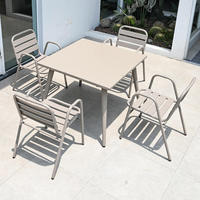Tables et chaises d'extérieur en métal, table basse en fer forgé personnalisée avec des images, tables et chaises d'extérieur