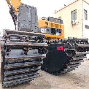 Excavatrice amphibie Caterpillar d'occasion en bon état, à long bras, 50 tonnes, pour travaux de dragage maritime et de travaux fluviaux - Product Image 3
