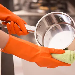 DS2871ラテックスキッチングローブ付きの再利用可能な食器洗いクリーニンググローブ皿を洗うためのゴム製家庭用クリーニンググローブ