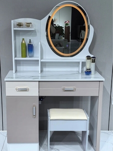 MDF Dresser table set make up table with led bedroom furniture dresser table with mirror - Product Image 1