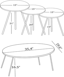 Black and White <b>Marble</b> <b>Top</b> <b>Tables</b> Versatile Nest of <b>Tables</b> Set of 4 Counter Height Bar Metal Frame <b>Tables</b> for Living Room Pub - Product Image 6