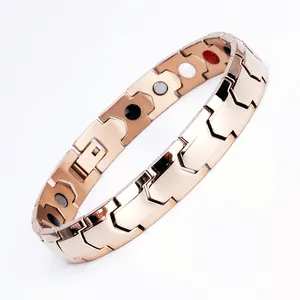 4 in 1 energy element health stainless steel jewelry bio magnetic therapeutic bracelet