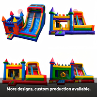 Château gonflable extérieur en PVC commercial pour location de fête, aire de jeux, trampoline, combo toboggan pour enfants et adultes